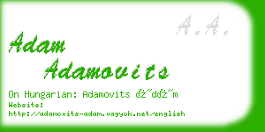 adam adamovits business card